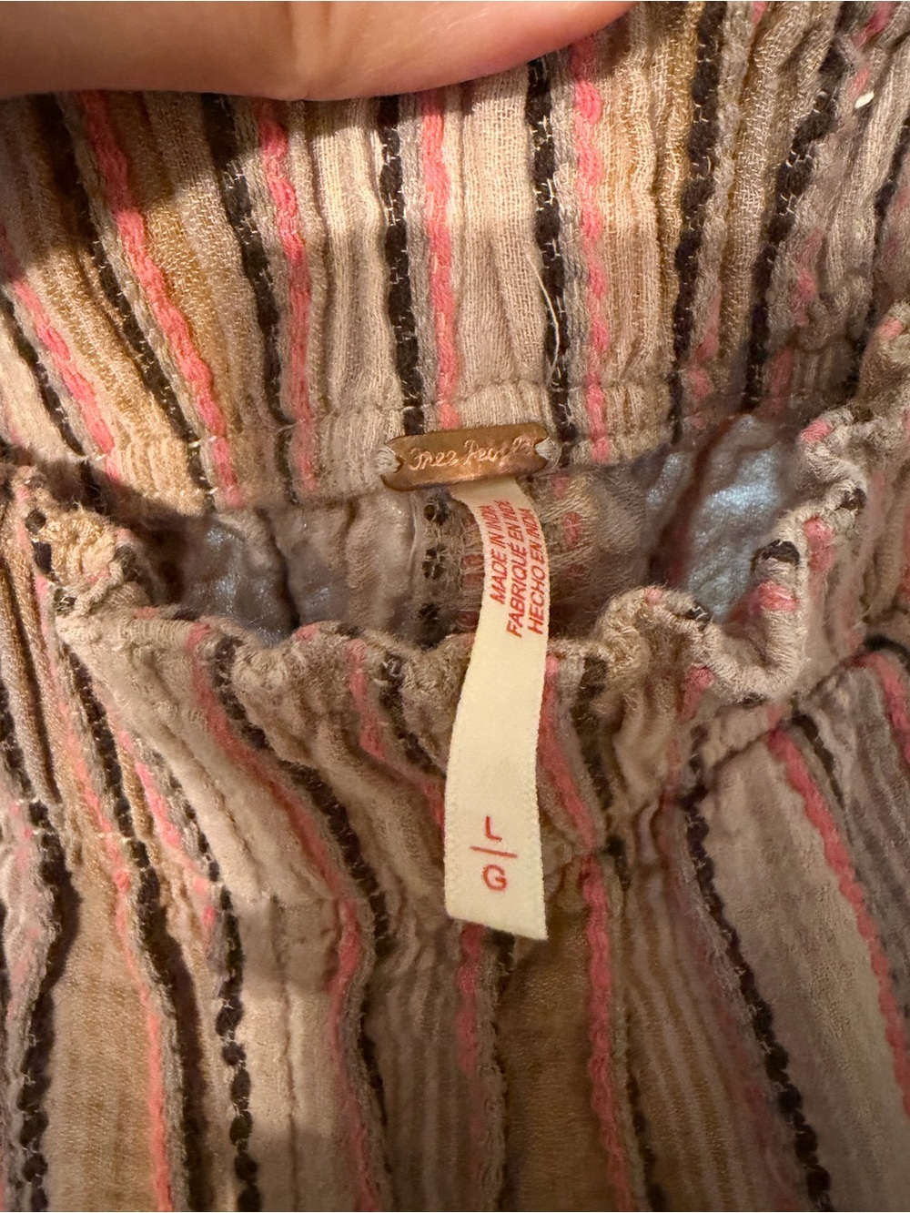Free People Days End Tan Striped Pants - Picture 3 of 4